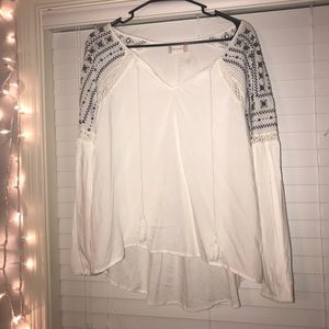 Altered State White embellished long sleeve (NWOT)